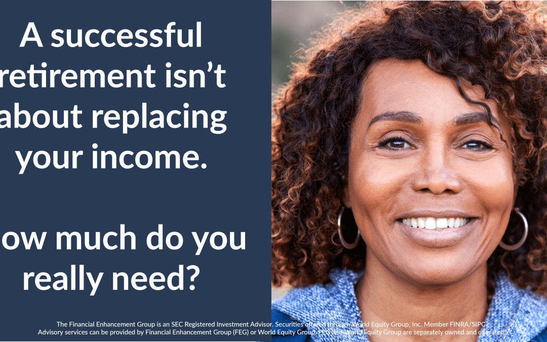 What is required is replacing 100% of the money for your standard of living.